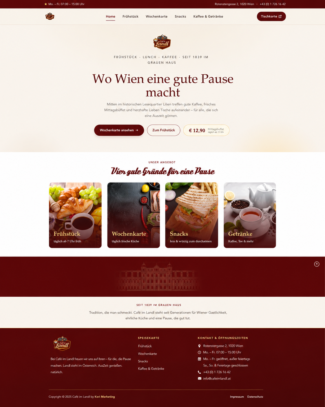 Website des Café im Landl
