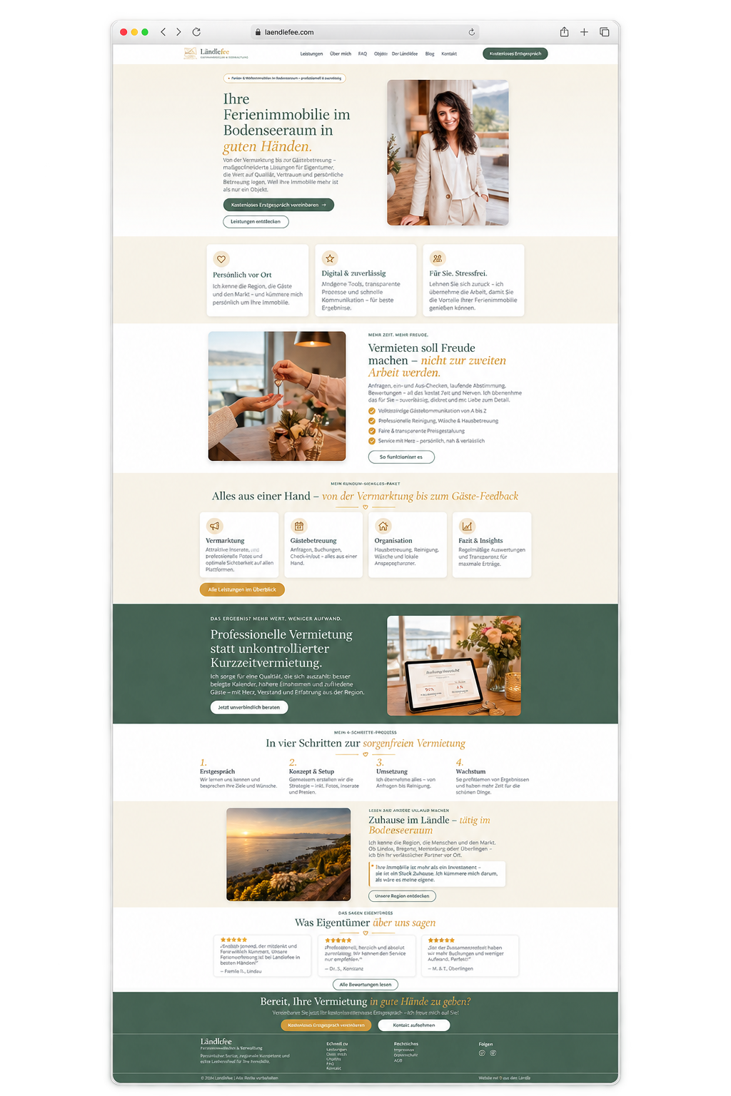 Website des Vermietungsservice LändleFee